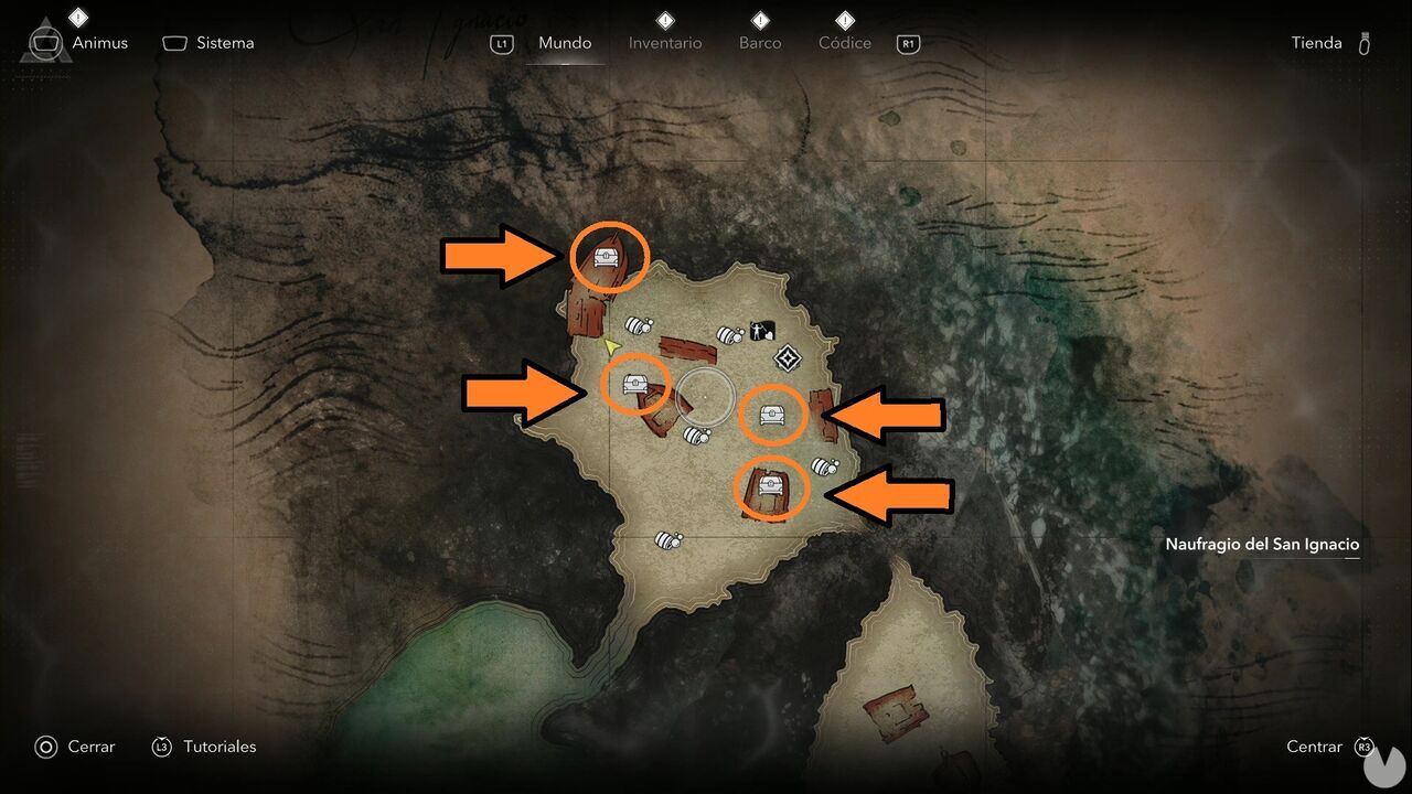 Assassin's Creed Black Flag Resynced - Underwater shipwrecks, treasure chests in the northern area of the San Ignacio Wreck