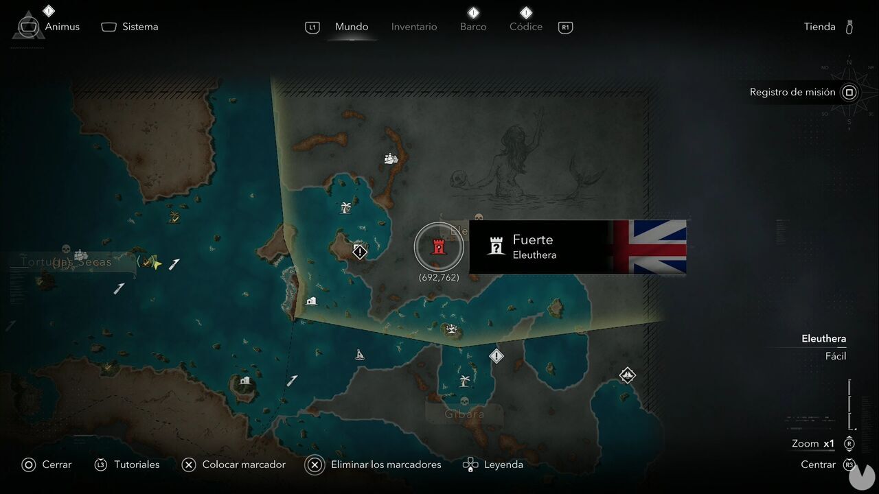 Assassin's Creed Black Flag Resynced - Forts, location of the Eleuthera Fort