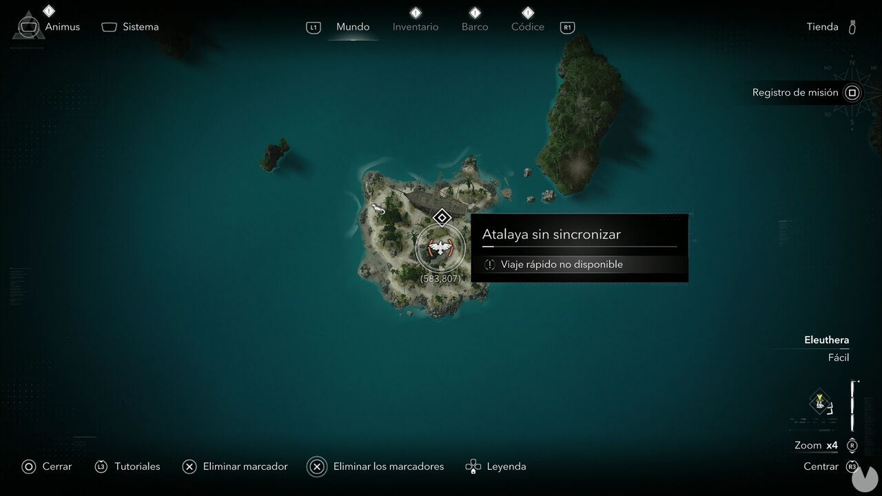 Assassin's Creed Black Flag Resynced - Viewpoints, location of the Abaco Island viewpoint
