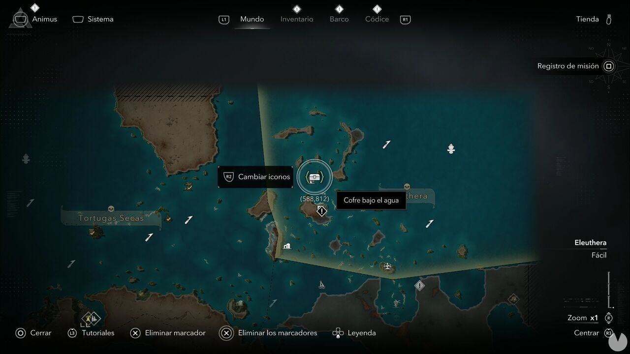 Assassin's Creed Black Flag Resynced - Chests in Eleuthera, location of the chest in northeastern Abaco Island