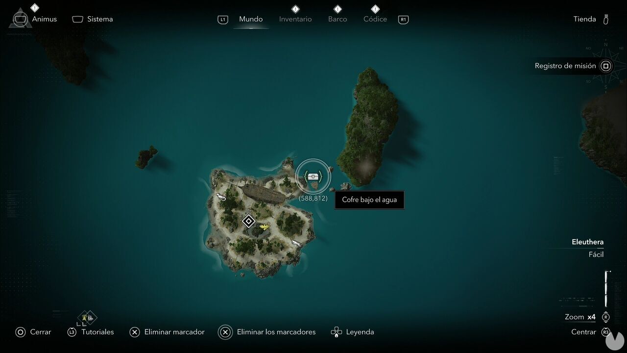 Assassin's Creed Black Flag Resynced - Chests in Eleuthera, location of the chest in northeastern Abaco Island