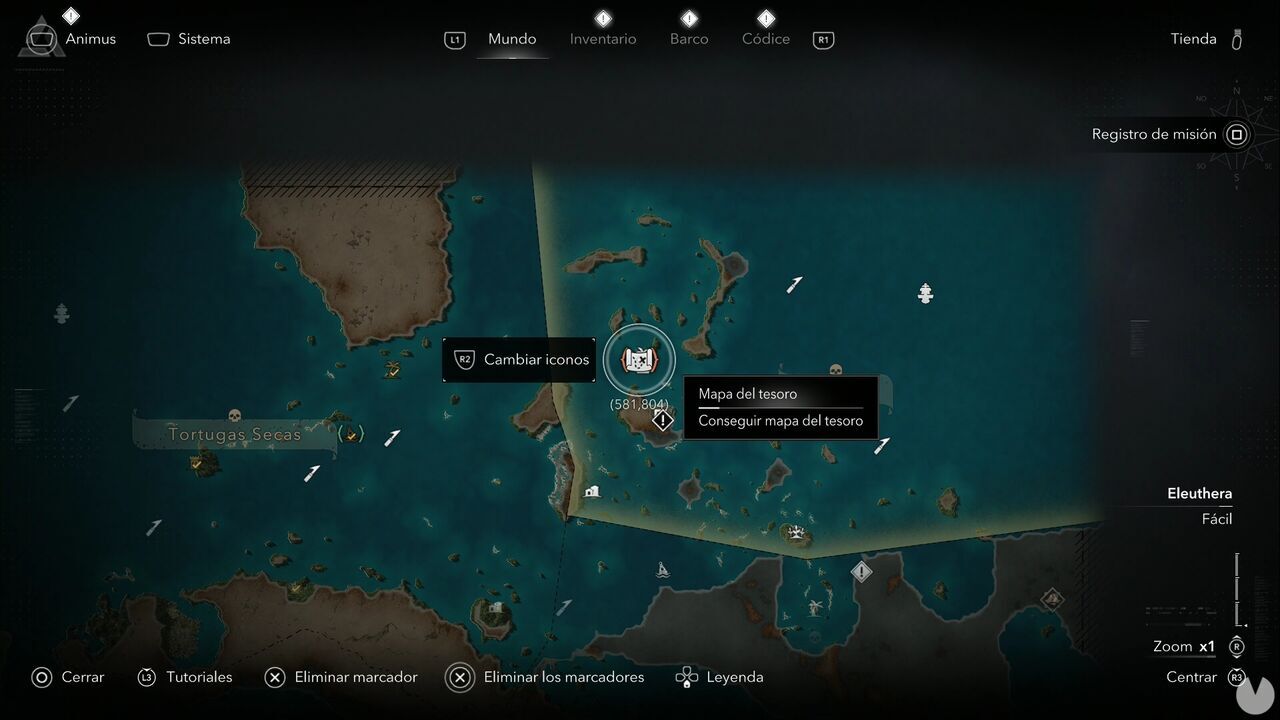 Assassin's Creed Black Flag Resynced - Treasure Maps, location of the Salt Lagoon map on Abaco Island