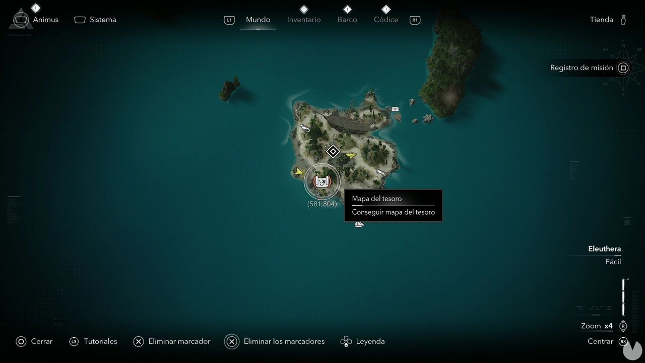 Assassin's Creed Black Flag Resynced - Treasure Maps, location of the Salt Lagoon map on Abaco Island