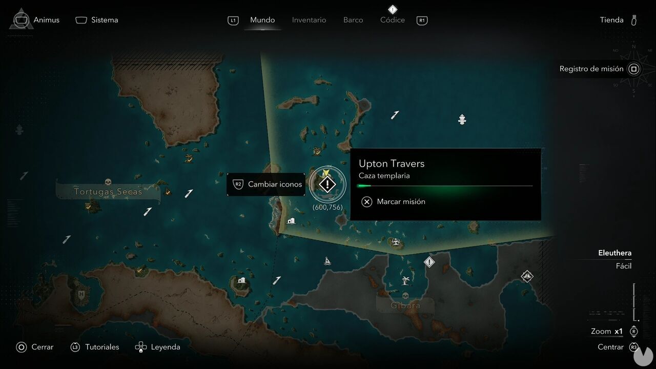 Assassin's Creed Black Flag Resynced - Templar Hunts, Upton Travers; location of Nassau in Eleuthera