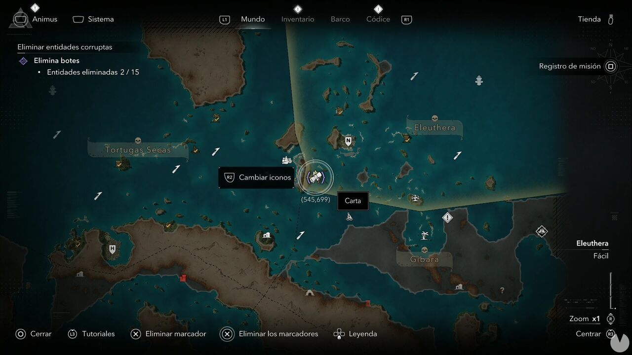 Assassin's Creed Black Flag Resynced - Location of the A Curiose Incident at Sea letter on Andreas Island, southwest of Eleuthera
