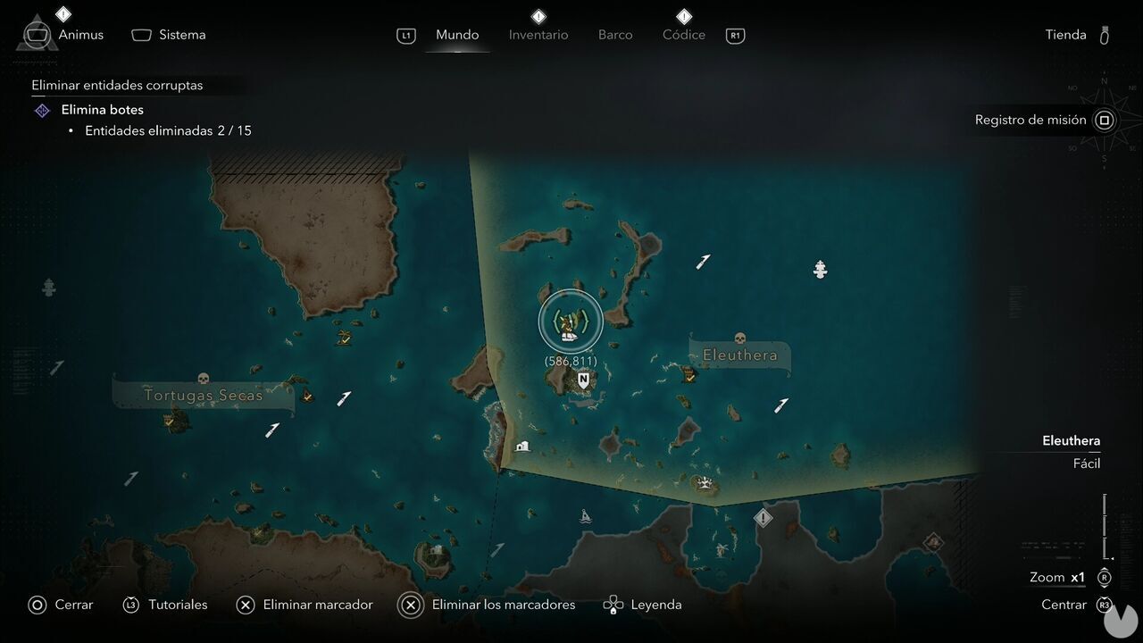 Assassin's Creed Black Flag Resynced - Treasure Maps, location of the treasure coordinates on Abaco Island