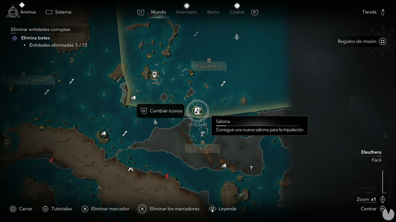 Assassin's Creed Black Flag Resynced - Song Sheets, location of The Rio Grande song sheet southeast of Cat Island, Eleuthera