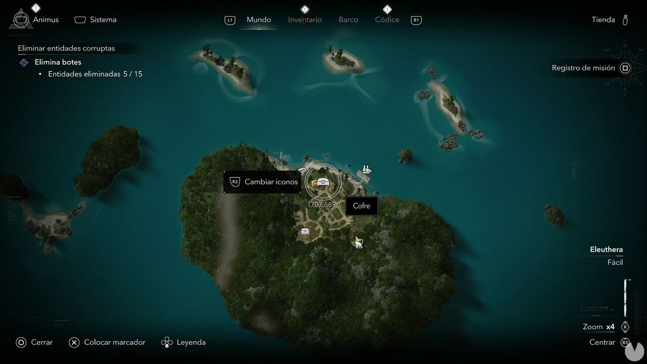 Assassin's Creed Black Flag Resynced - Treasures on Cat Island, Eleuthera, location of one of the chests
