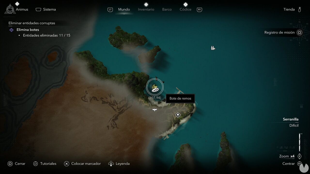 Assassin's Creed Black Flag Resynced - Treasure Maps, New Bone treasure location on a small island northwest of the New Bone coast