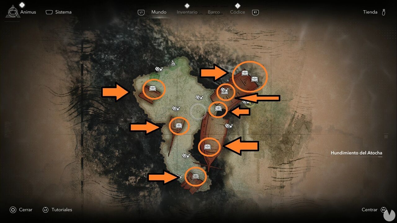 Assassin's Creed Black Flag Resynced - Underwater shipwrecks, chest locations at the Atocha Wreck