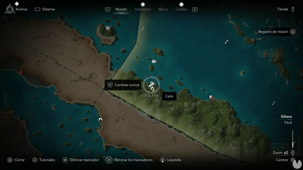 Assassin's Creed Black Flag Resynced - Letters, location of the My Deepening Predicament letter on the coast of Gibara, opposite Jiguey Cave
