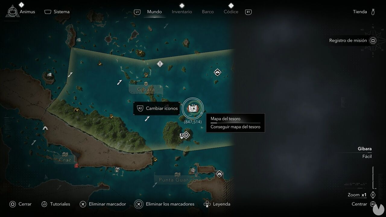 Assassin's Creed Black Flag Resynced - Treasure Maps, Andreas Island Treasure Map location