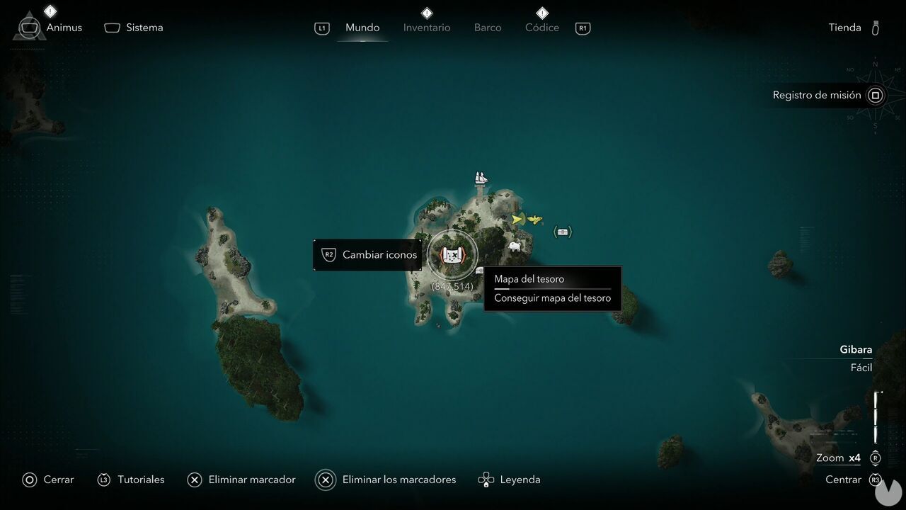Assassin's Creed Black Flag Resynced - Treasure Maps, Andreas Island Treasure Map location