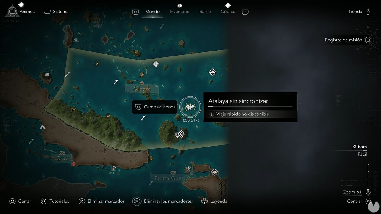 Assassin's Creed Black Flag Resynced - Viewpoints in Gibara, location of the Mayaguana Island viewpoint