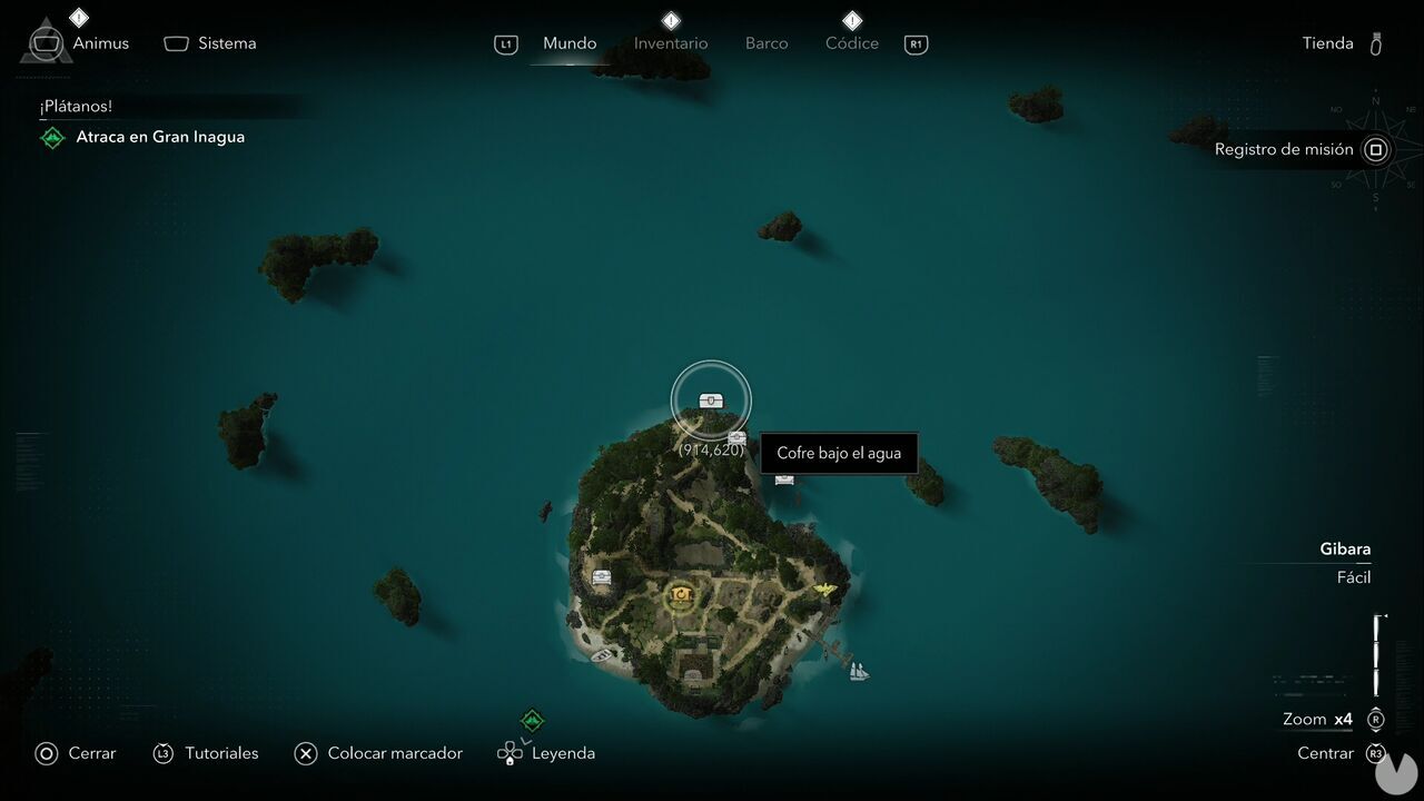 Assassin's Creed Black Flag Resynced - Treasures, location of one of the Black Island chests