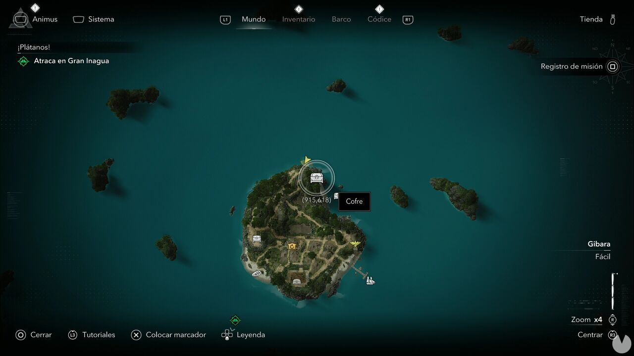 Assassin's Creed Black Flag Resynced - Treasures, location of one of the Black Island chests