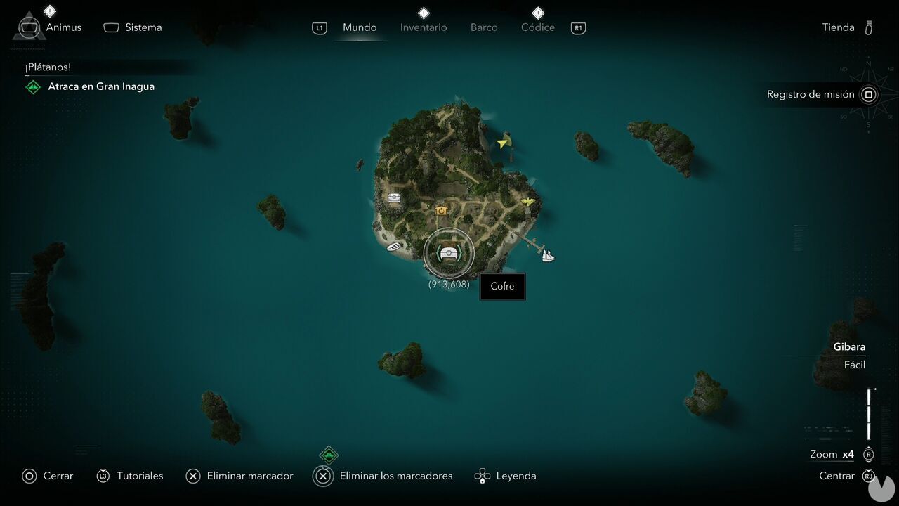 Assassin's Creed Black Flag Resynced - Treasures, location of one of the Black Island chests