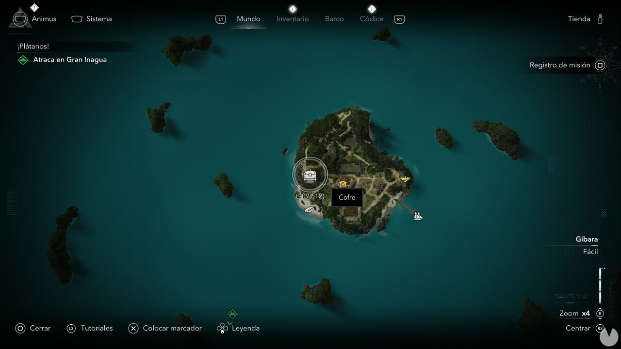 Assassin's Creed Black Flag Resynced - Treasures, location of one of the Black Island chests
