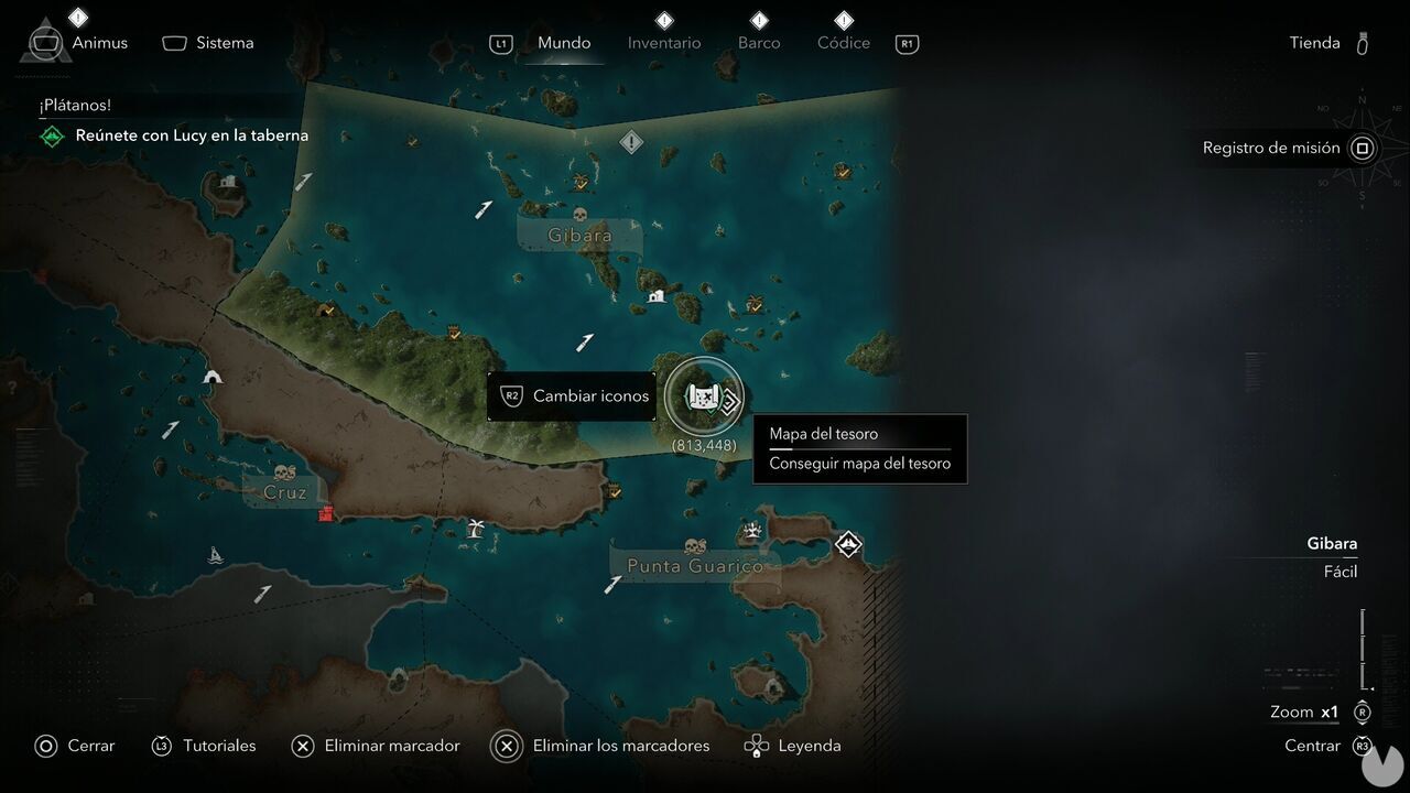 Assassin's Creed Black Flag Resynced - Treasure Maps, Nassau Treasure Map location on Great Inagua