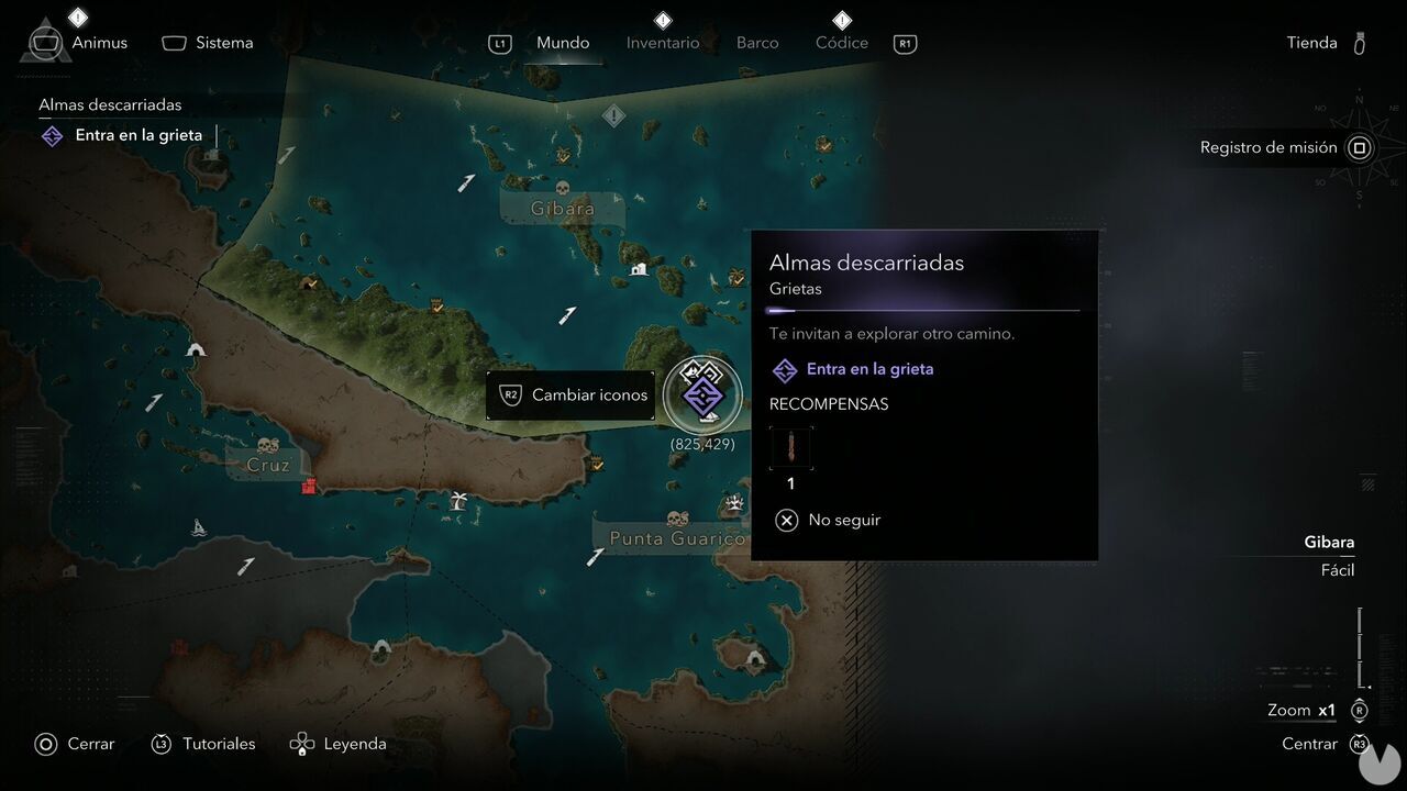 Assassin's Creed Black Flag Resynced - Animus Rifts, Wayward Souls; Rift location