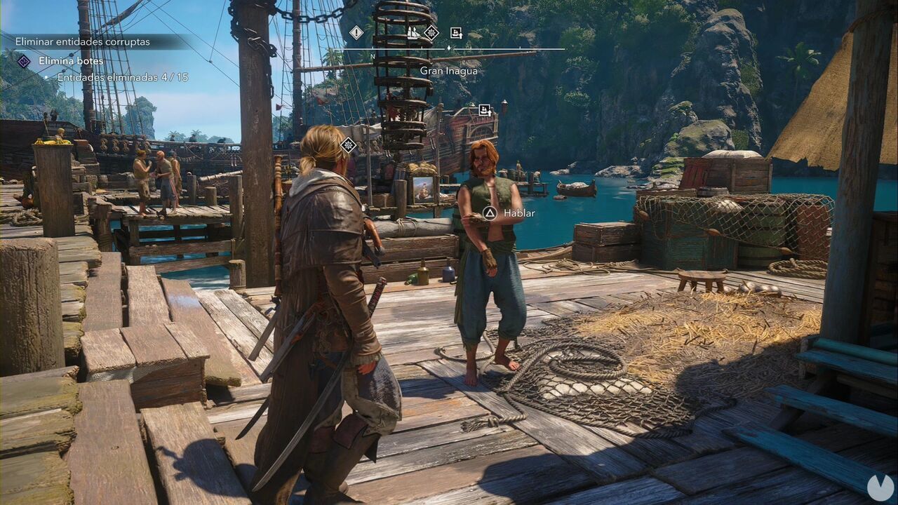 Assassin's Creed Black Flag Resynced - How to upgrade the harbormaster's office, harbormaster at the Great Inagua docks
