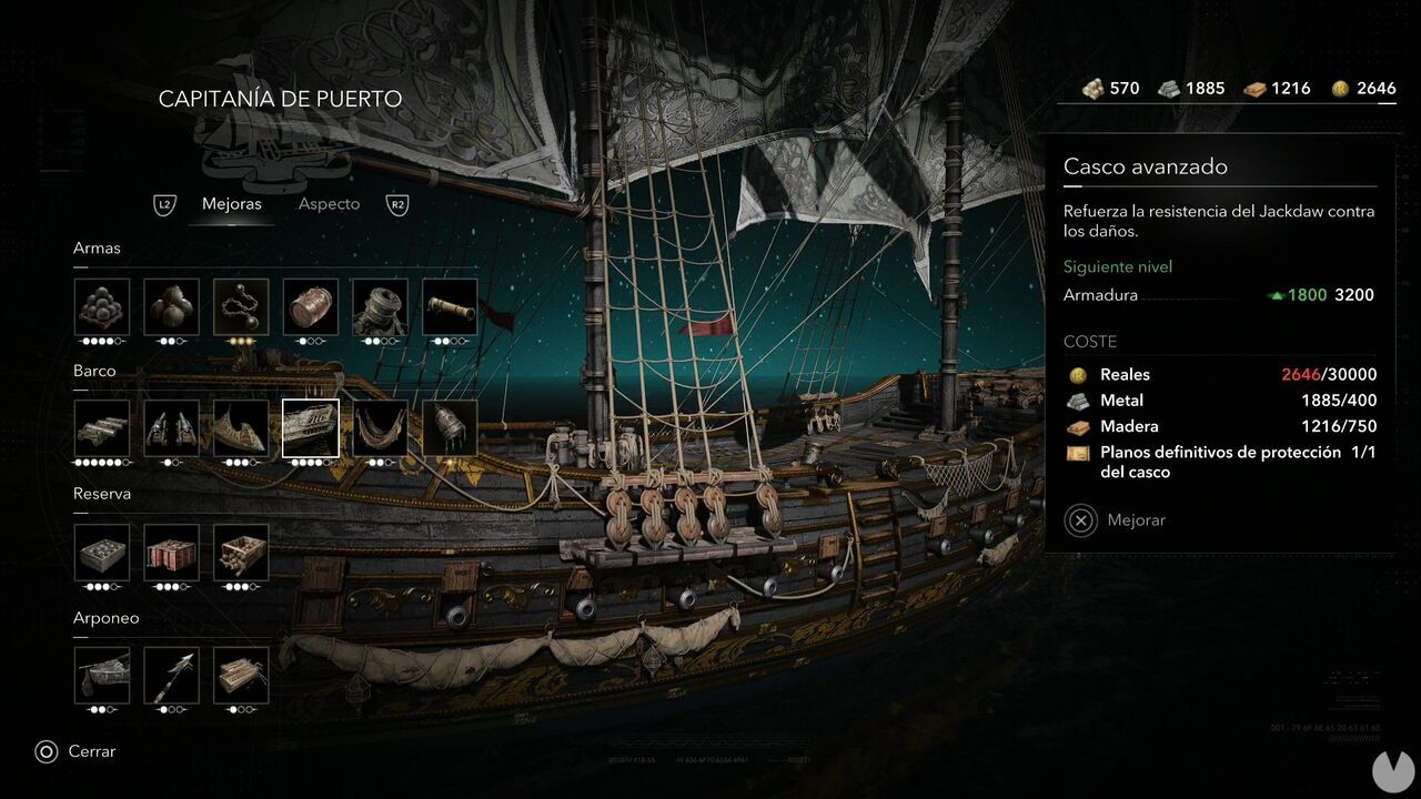 Assassin's Creed Black Flag Resynced - Ultimate upgrades, ship upgrade menu with one of the Ultimate upgrades selected