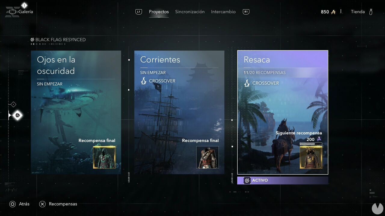 Assassin's Creed Black Flag Resynced - Anomalies, Animus Projects menu