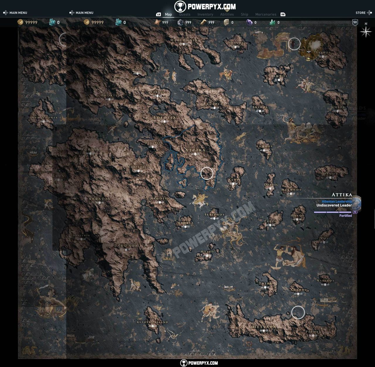 Desvelado el mapa completo de Assassin's Creed Odyssey