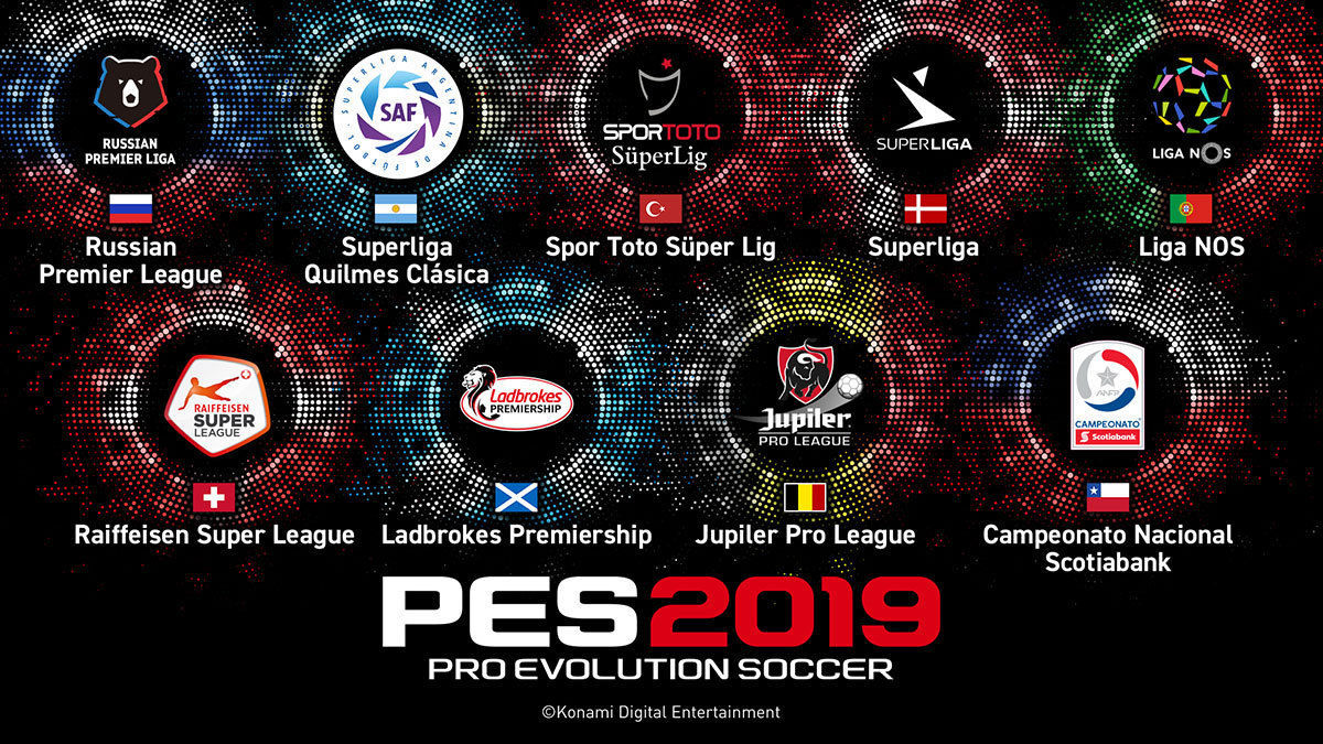 Licencias: Todas las ligas y equipos licenciados oficiales de PES 2019 - Pro Evolution Soccer 2019