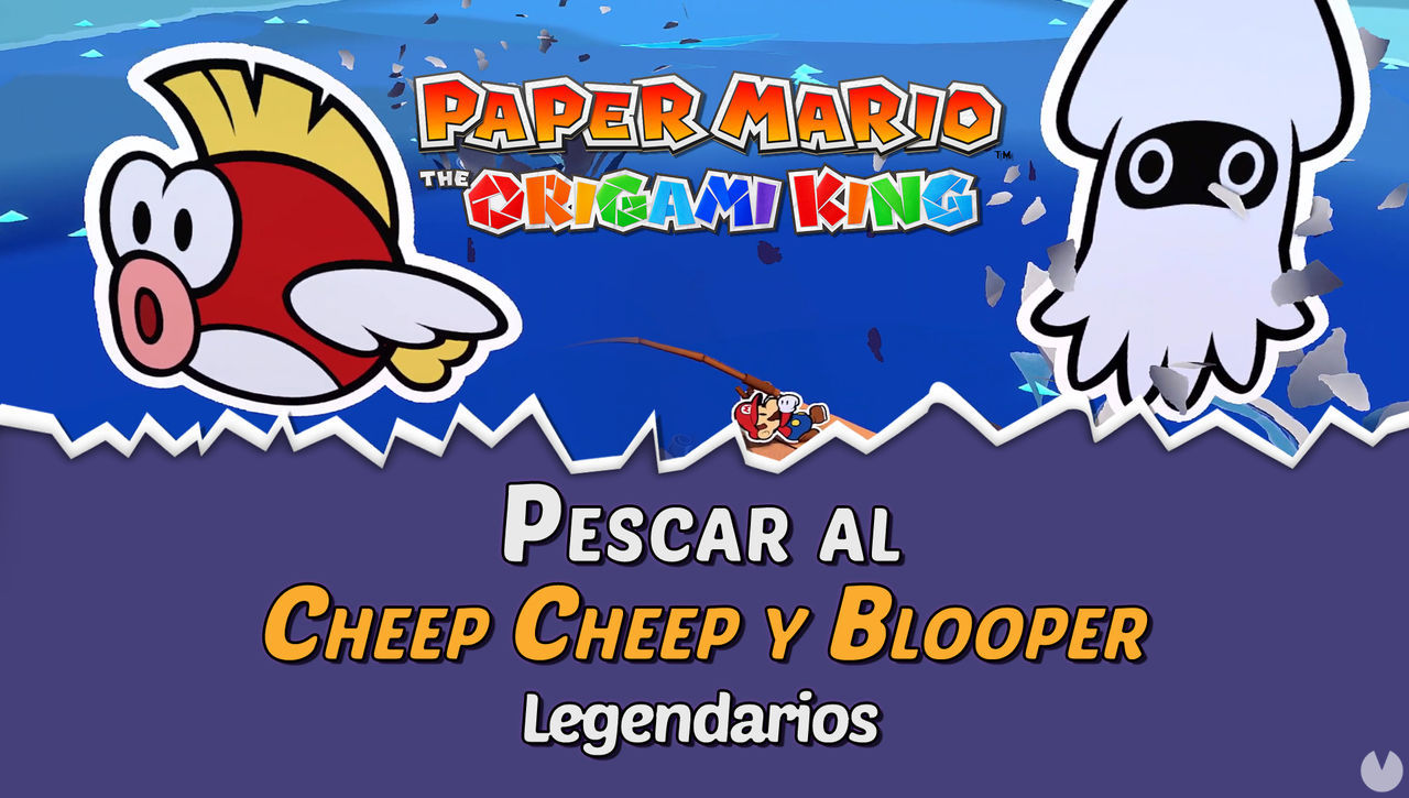 Cmo pescar al Cheep Cheep y Blooper legendarios en Paper Mario The Origami King - Paper Mario: The Origami King