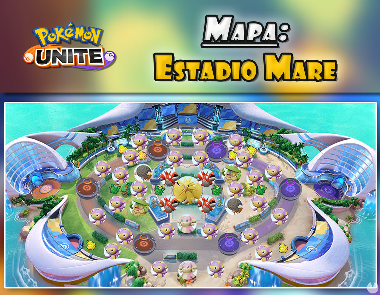 Mapas de Pokémon Unite Zonas de combate, características y detalles