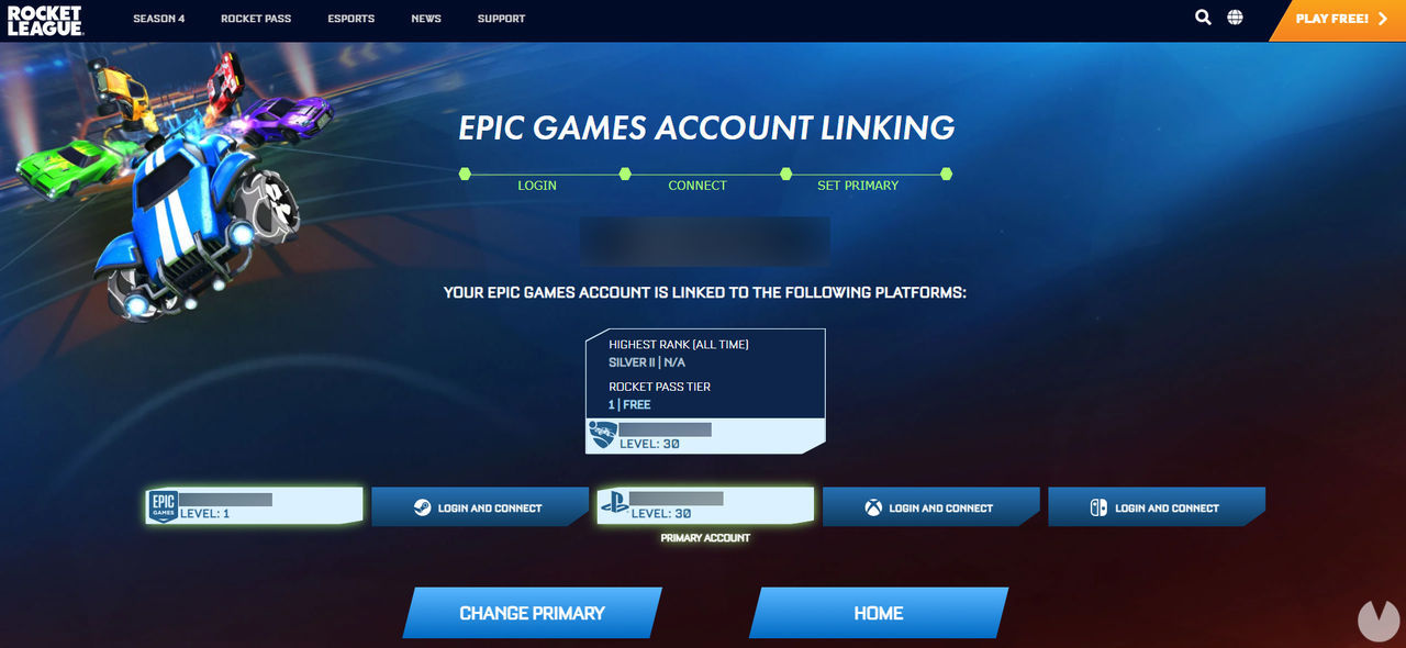 Rocket League Cómo vincular la cuenta de Epic Games y activar el cross