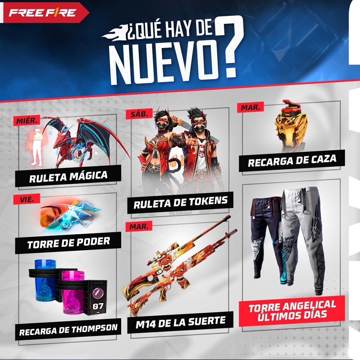 FREE FIRE | Agenda semanal del 2 al 8 de agosto: Aspectos Densho y nuevas ruletas. Noticias en tiempo real