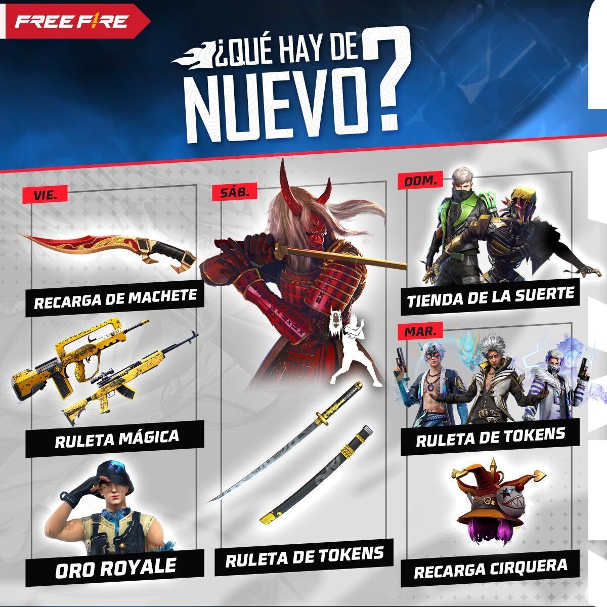 FREE FIRE | Agenda semanal del 9 al 16 de agosto: Samurái Zombi y aspectos Revolución. Noticias en tiempo real