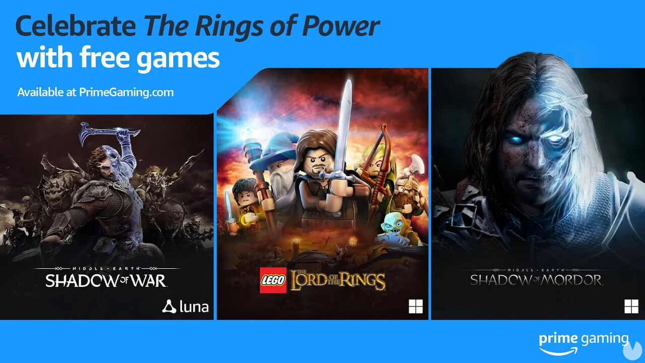 Amazon celebra la segunda temporada de Los Anillos de Poder regalando 3 juegos gratis de El Señor de los Anillos. Noticias en tiempo real