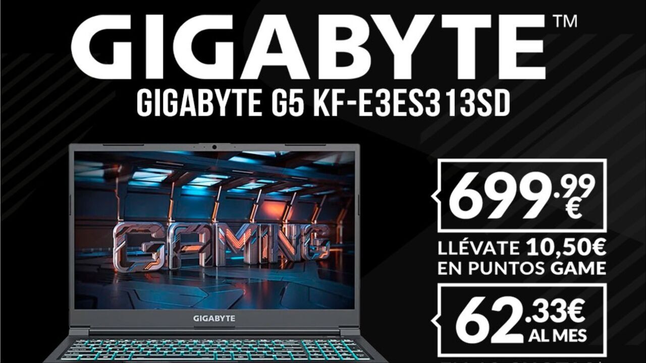 Aprovecha la oferta flash de GAME y hazte con el portátil gaming G5 KF-E3ES313SD con RTX 4060 por 700 euros