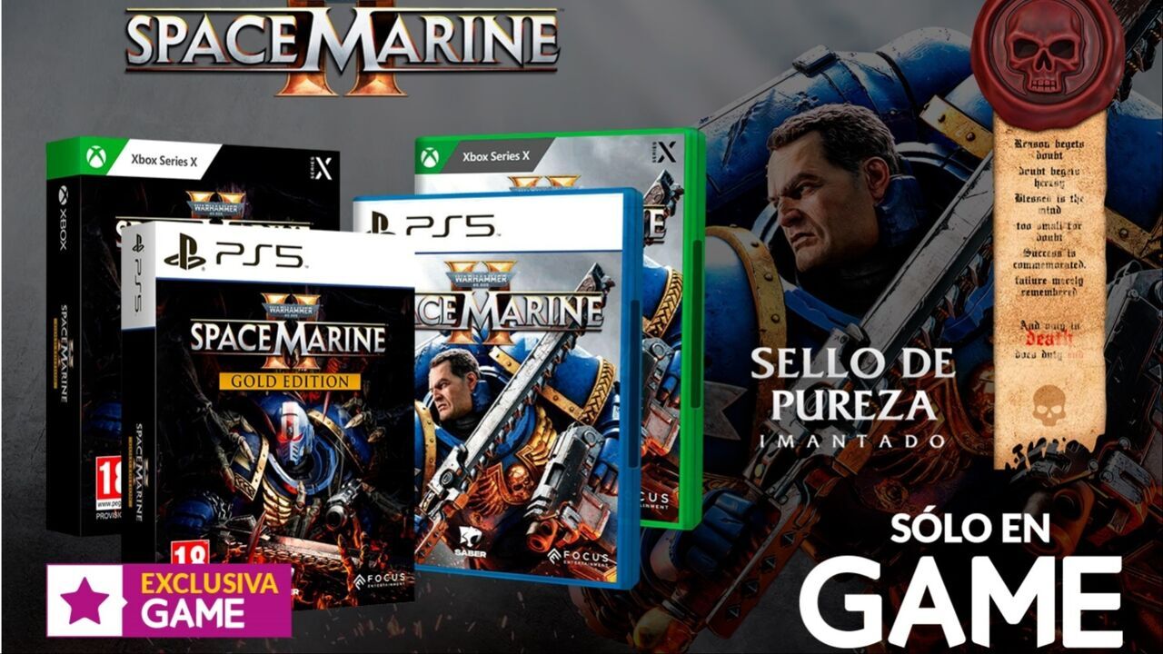 Reserva Warhammer 40,000: Space Marine 2 en GAME y llévate de regalo un sello de pureza imantado