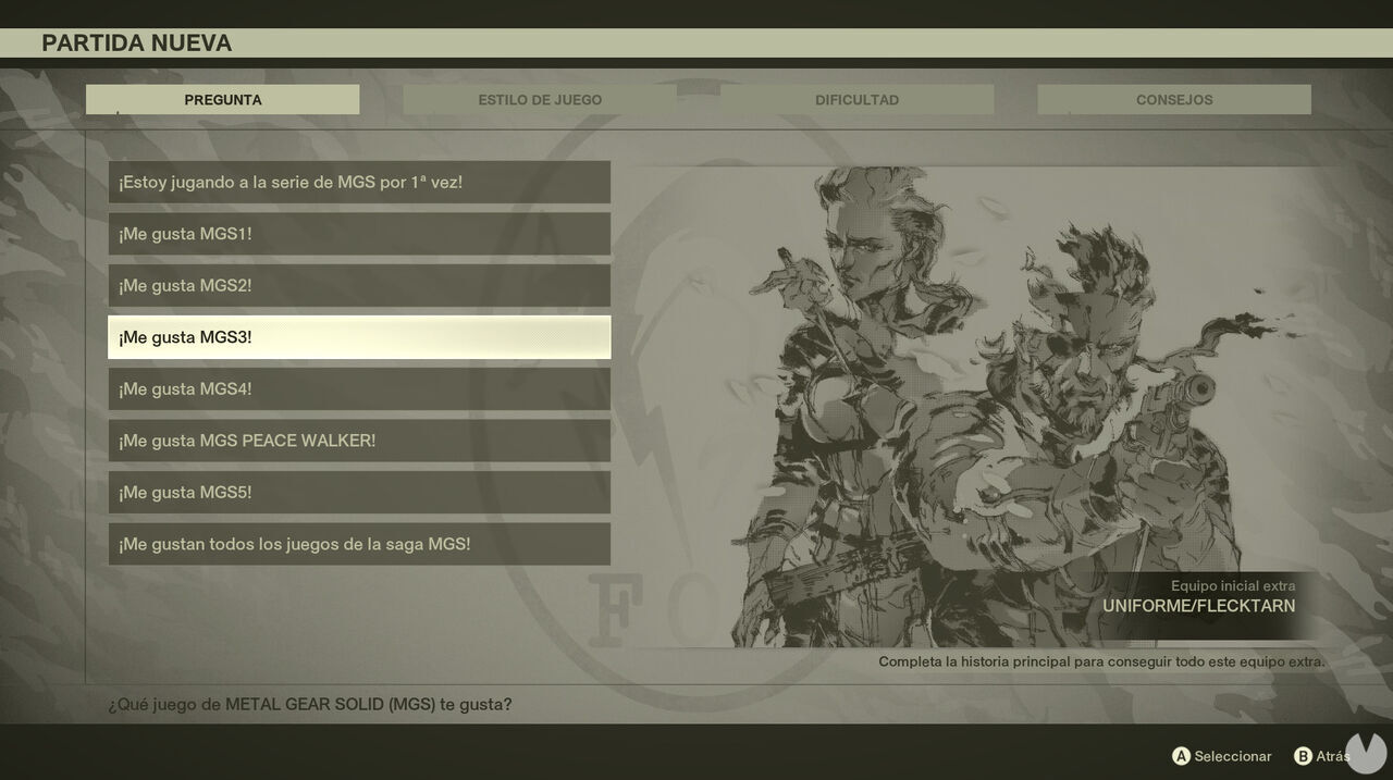 Metal Gear Solid Delta: Snake Eater ¿para qué sirve la pregunta inicial sobre la saga?
