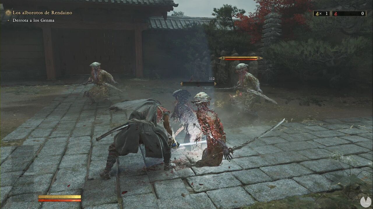 Onimusha: Way of the Sword - The Ruckus at Rendaino: Musashi fights the Genma at the monastery