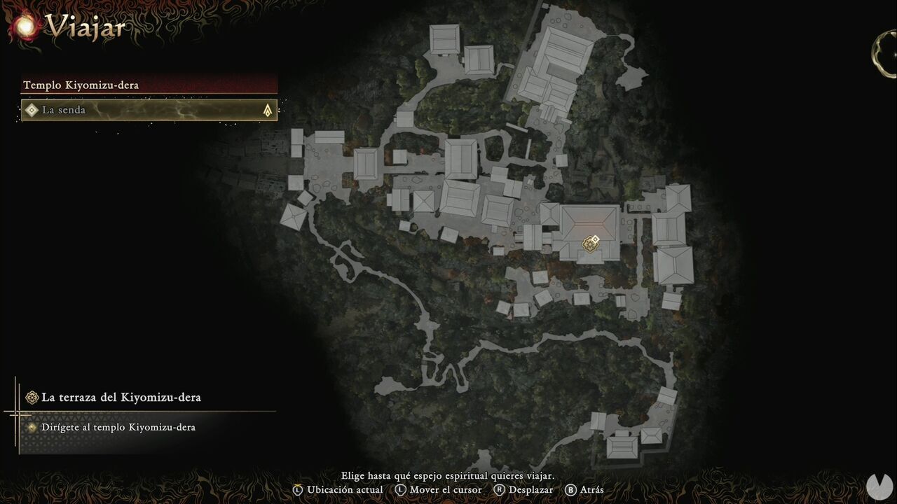 Onimusha: Way of the Sword - The Stage is Set at Kiyomizu: map of the Kiyomizu-dera Temple area