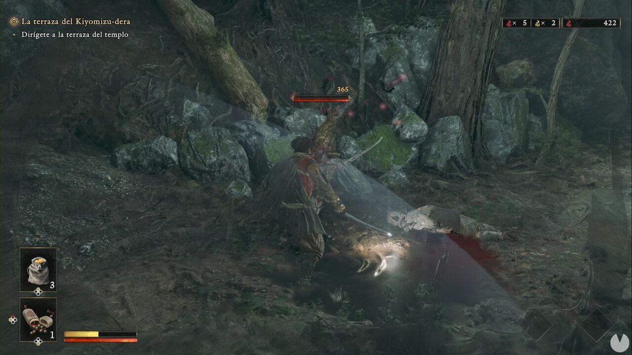 Onimusha: Way of the Sword - The Stage is Set at Kiyomizu: Genma on the path west from the temple checkpoint