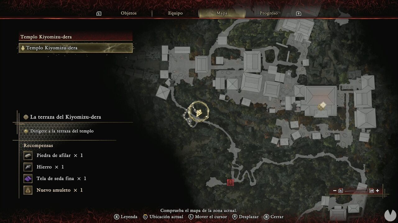 Onimusha: Way of the Sword - The Stage is Set at Kiyomizu: Whetstone location in the northern area of the path leading toward the center of the map