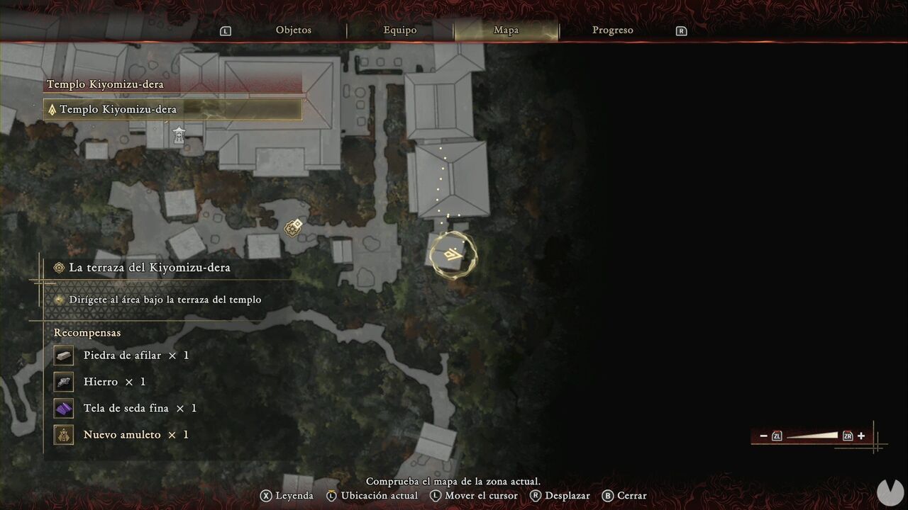 Onimusha: Way of the Sword - The Stage is Set at Kiyomizu: location of the Hempen Cloth chest in the southeastern corner east of the temple