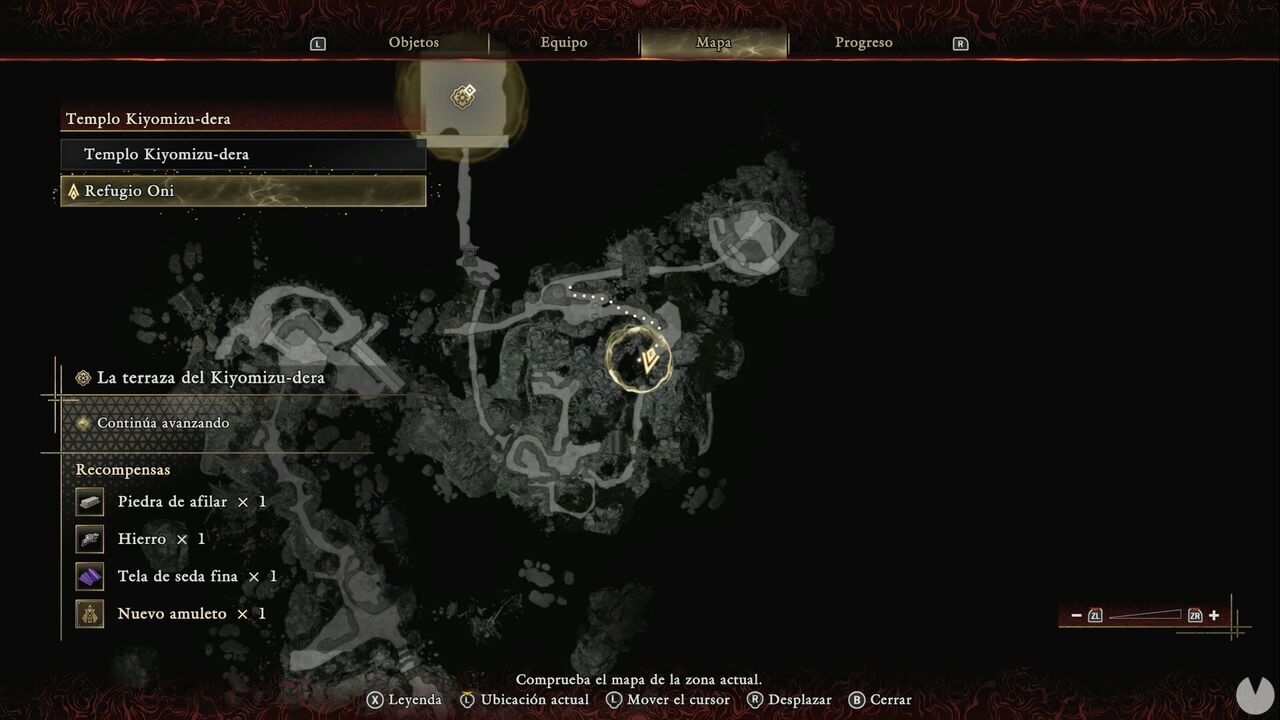 Onimusha: Way of the Sword - The Stage is Set at Kiyomizu: location of the wall used to cross the chasm in the area where giant rocks are thrown at Musashi