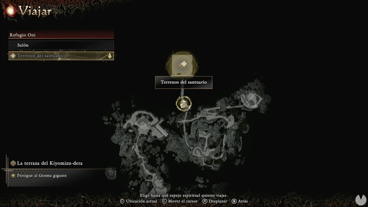 Onimusha: Way of the Sword - The Stage is Set at Kiyomizu: location of the Shrine Grounds Spirit Mirror near the end of the Oni Refuge