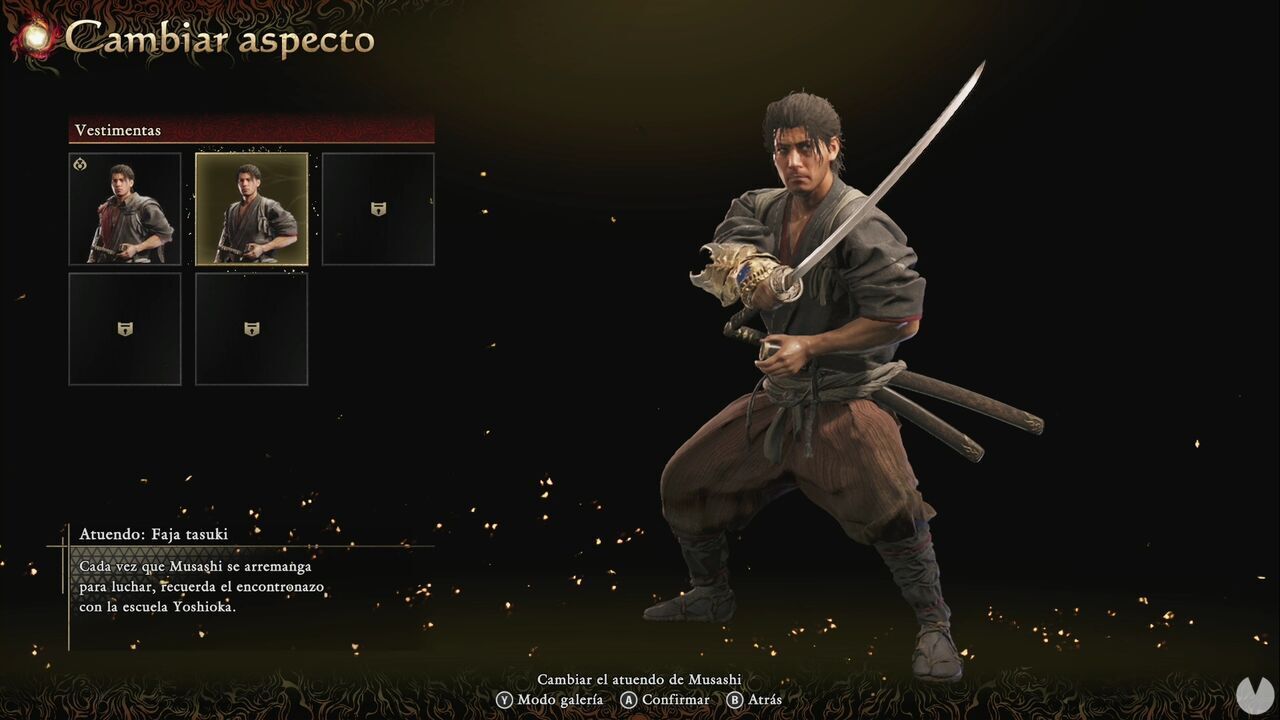 Onimusha: Way of the Sword - Outfits: Outfit: Tasuki Sash in the Outfits menu