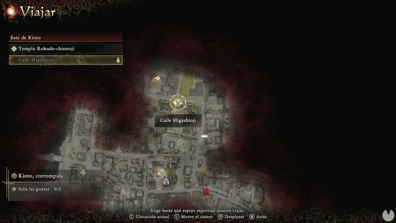 Onimusha: Way of the Sword - Kyoto, Corrupted: location of the Higashioji Street Spirit Mirror in northeastern Eastern Kyoto