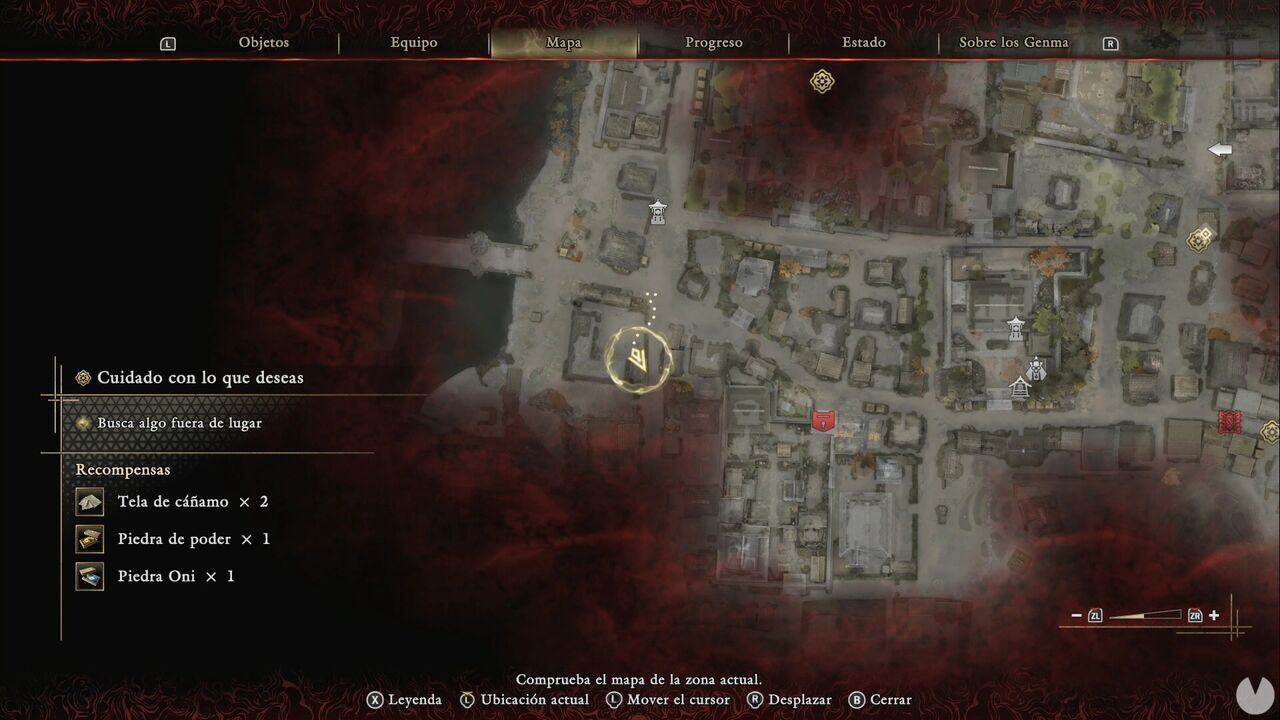 Onimusha: Way of the Sword - Careful What You Wish For: location of the Oni Glyph in the western Rift area from Kyoto, Corrupted