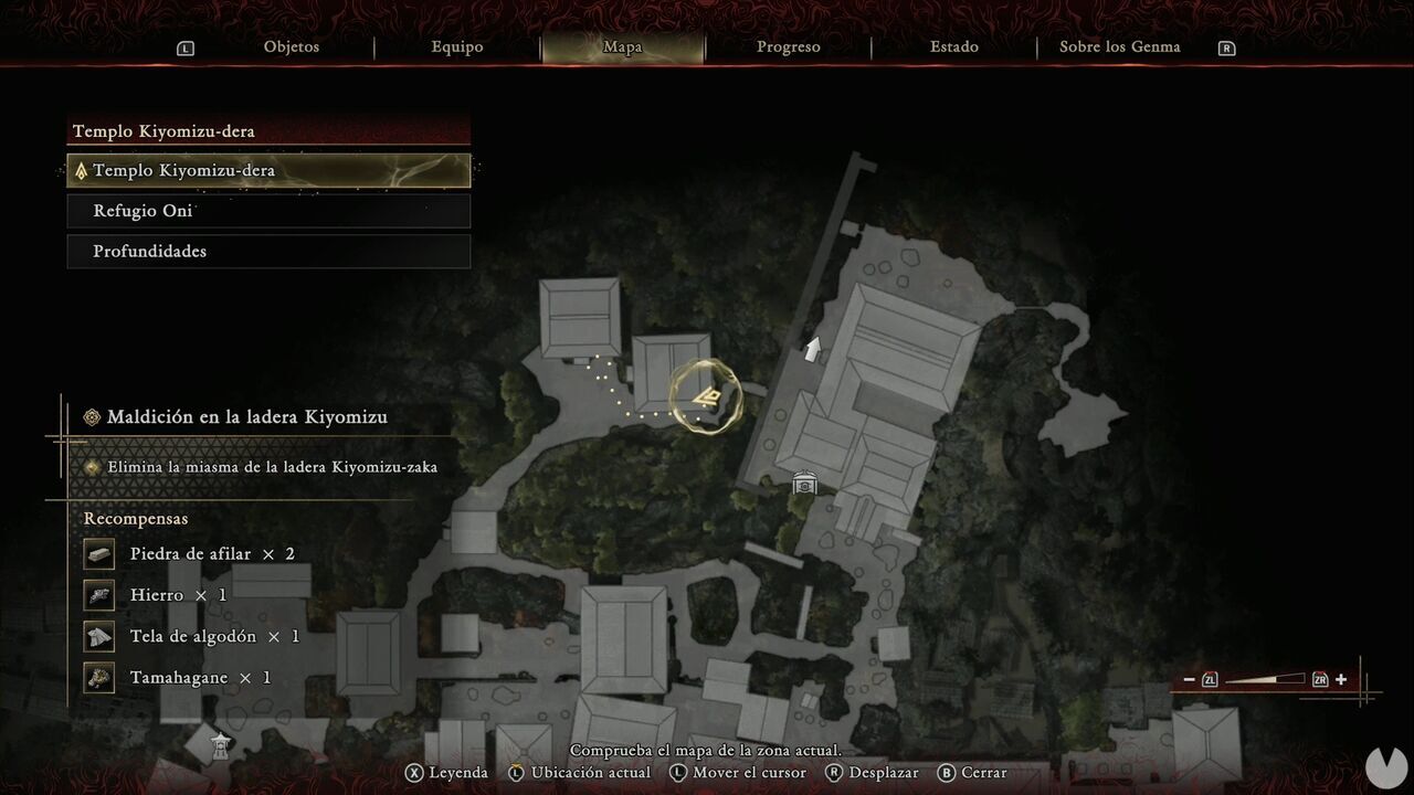 Onimusha: Way of the Sword - The Curse of Kiyomizu-zaka Slope: location of the Hempen Cloth chest in northwestern Kiyomizu-dera