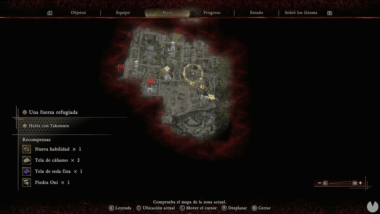 Onimusha: Way of the Sword - A Strength in Refuge: map of Eastern Kyoto after clearing the Malice